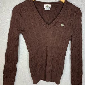 Lacoste brown sweater top size meduim 100% cotton